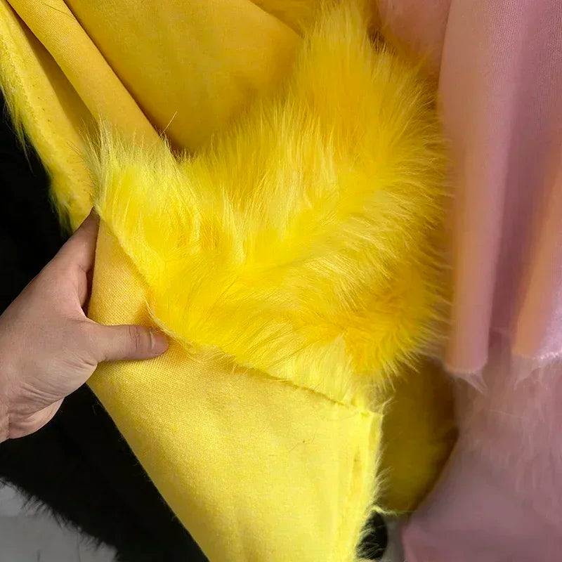 Soft Long Hair Plush Fabric Faux Fur by the Meters for Toy Upholstery Cosplay Diy Sewing Cloth Black Blue Purple Gray Beige Red