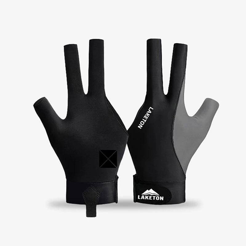 1pc Left Hand Billiards Glove Three Finger Snooker Billiard Glove Non Slip Stickers Elasticity Billiard Training Gloves