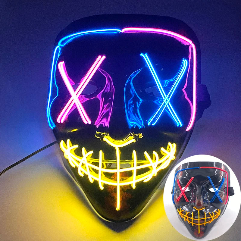 New Arrival Halloween Mask Horror Venom LED Luminous Mask Cosplay Costume Makeup Prom Party