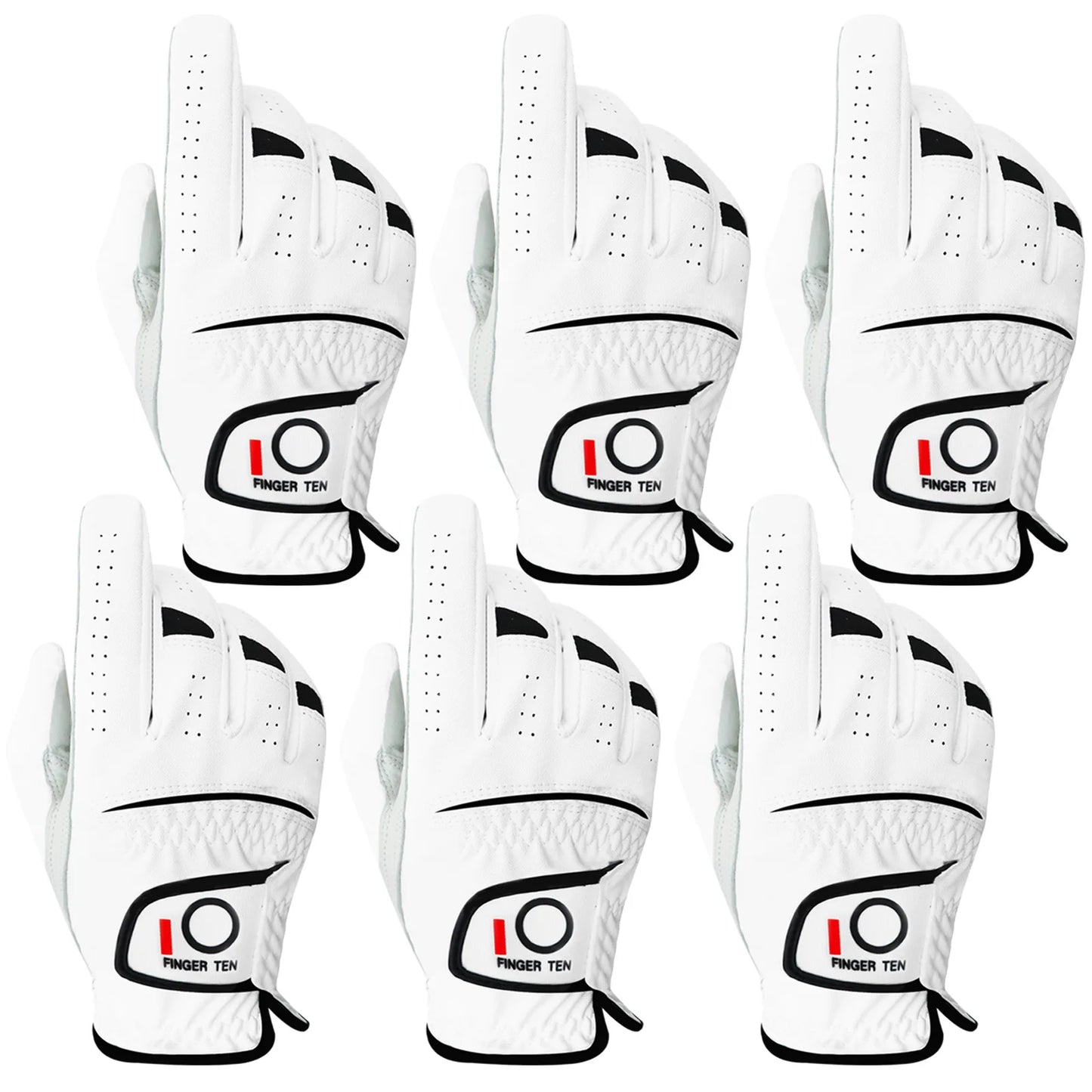 6 Pcs/3 Pair All Weather Grip Comfortable Golf Gloves Men Cabretta Leather Left Hand Right Hand S M ML L XL Drop Shipping