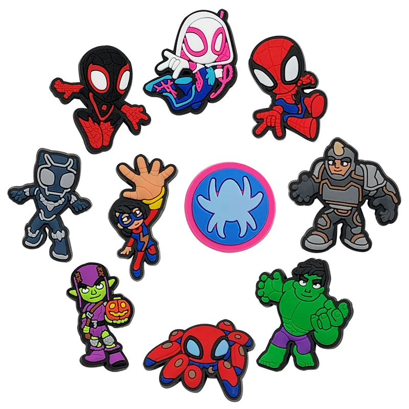 Cute Disney Marvel Superhero PVC Shoes Charms Cute Cartoon DIY Sandals Accessories for Clogs Decorations Boy Kids Gift