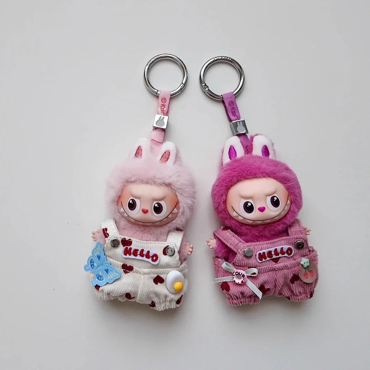 Love Overalls for Mini Labubu V4 V3 V2 V1 Clothing for Labubu 4.0 the Monsters Pin for Love Series Doll Accessories