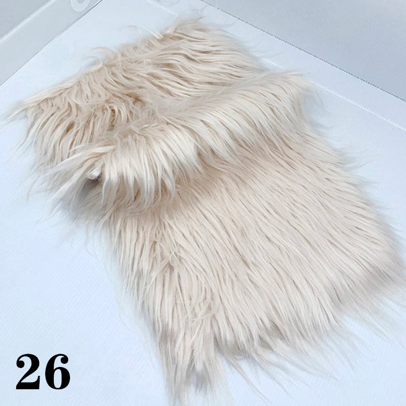 25x45cm Long Hair Faux Fur Fabric for DIY Dolls Hair Beard Craft Making Material Patchwork Garment Sewing Accessories