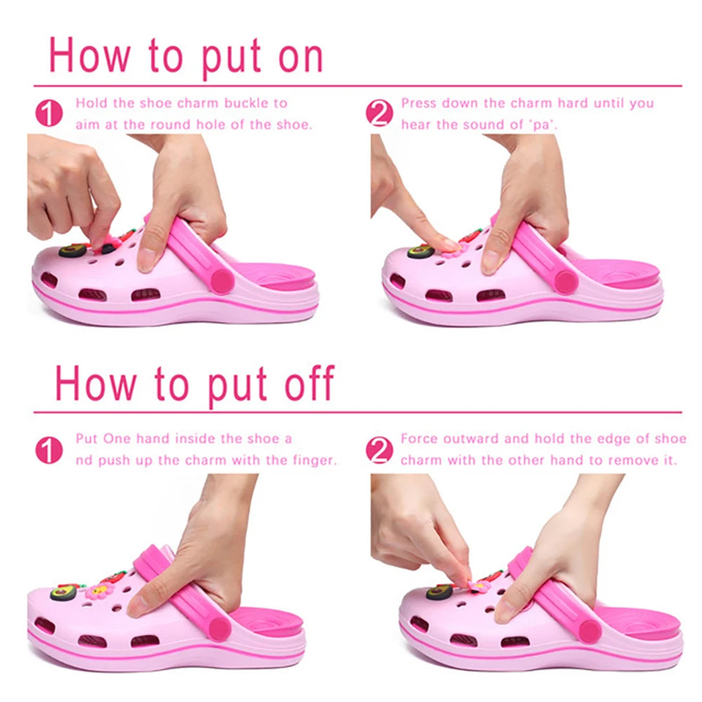 MINISO 30-100pcs Random Mixed Shoe Charms PVC Disney Sanrio Cartoon Shoes Decration Accessories DIY Clog Sandal Buckle Kids Gift