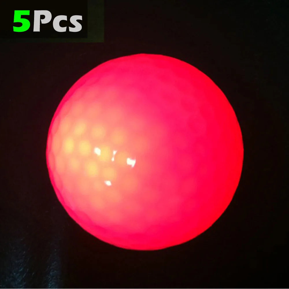 5Pcs Professional Golf Balls LED Luminous Night Golf Balls,Reusable and Long-Lasting Glow Training Golf Practice Balls