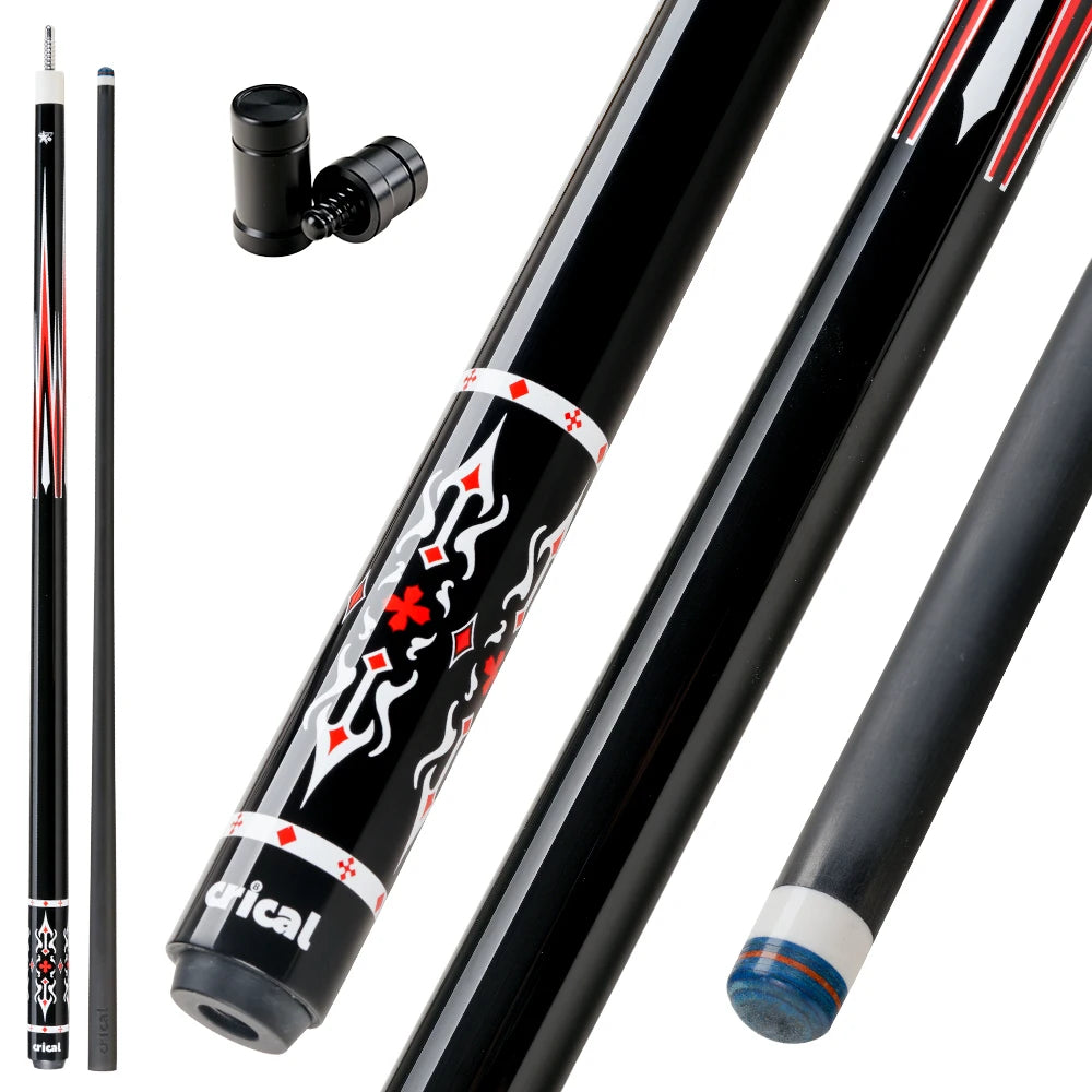 CRICAL CL-PRO Carbon Fiber Pool Cue Stick With 12.5mm Tip 3 * 8/8 Joint Pin Low Deflection for Professional 1/2 Billiard Cue