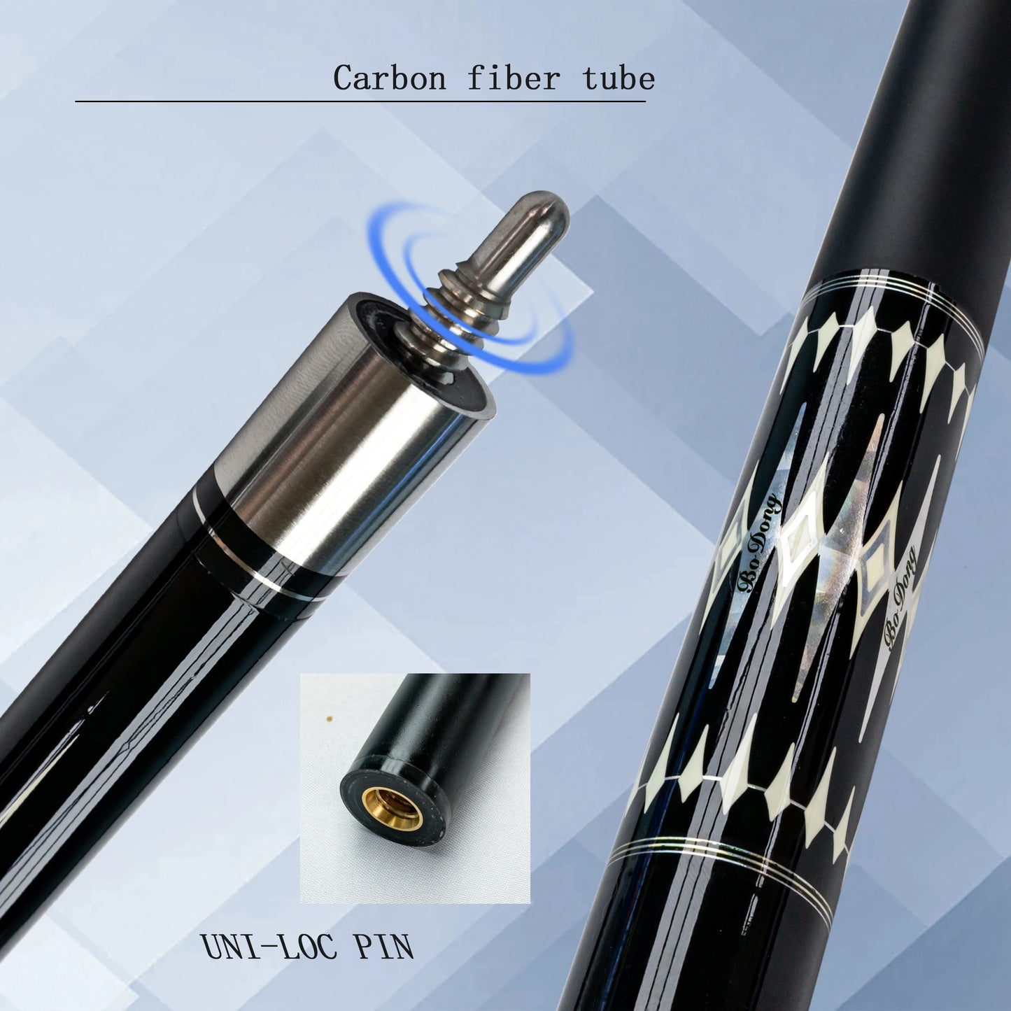 Professional Carbon Fiber Billiards Cue Stick Bag Set 12.5mm Tip Pool Cue Accessories for Carom Billiard Occupation Pool Games