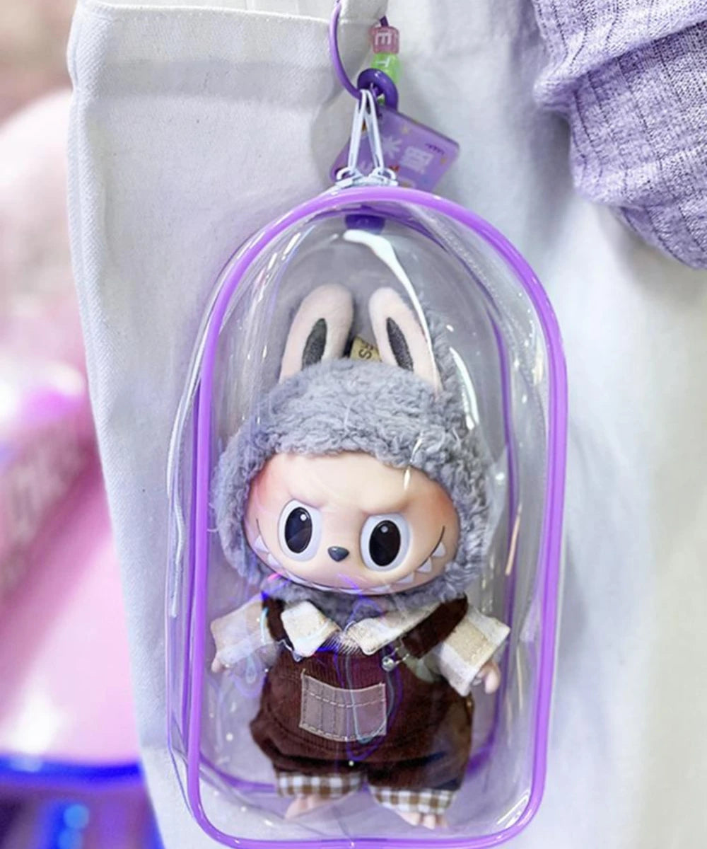 1Pc 19.5*10.5*5cm Mystery Box Storage Case Doll Organizer Box Square Plush Dolls Display Bag for Labubu Doll Accessories