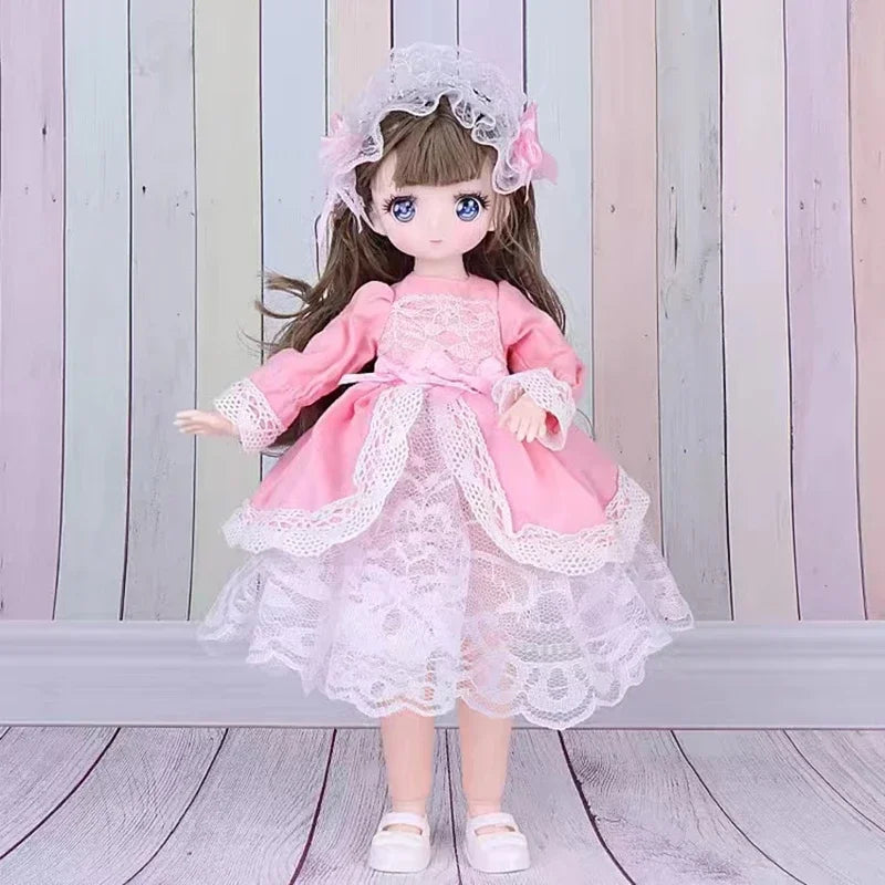 1/6 Bjd Dolls for Girls Hinged Doll 30 Cm With Clothes Blonde Brown Eyed Articulated Toys for Children Spherical Joint Playsets