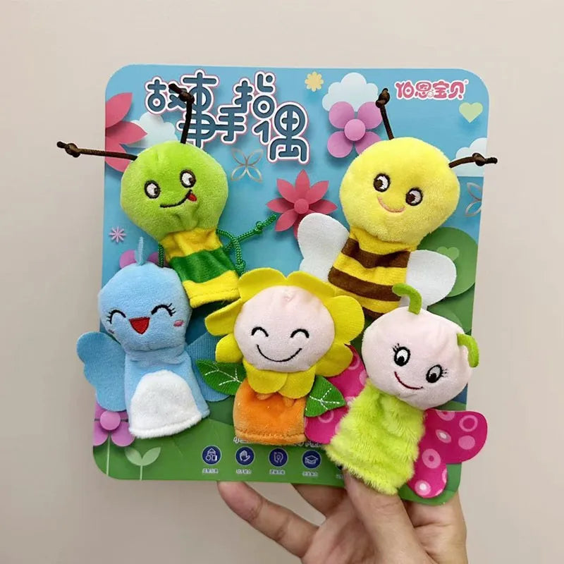 Children Animal Education Dolls Baby Finger Plush Doll Baby Hand Finger Puppets Toy Teaching Aids Boys Girls Tell Story Material