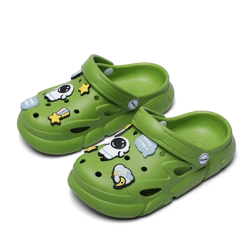 2023 New Girls Clogs Children Sandals 6-12 Years Kids Casual Summer Shoes Sports Soft Thick Sole Slippers for Girl