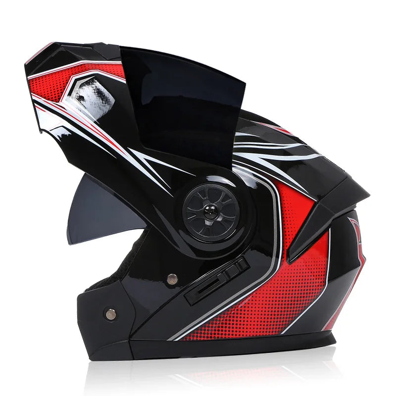 BLD Modular Dual Lens Motorcycle Helmet Safety Downhill Flip Up Helmets Professional Motocross Racing Full Face Casco Moto