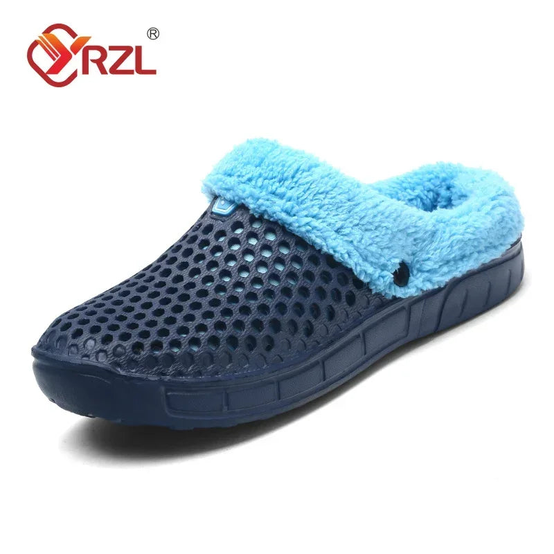 YRZL Winter Slippers Men Women Indoor Warm Shoes Non Slip Cotton Pantoffels Casual Clogs Slip on House Floor Slippers for Men