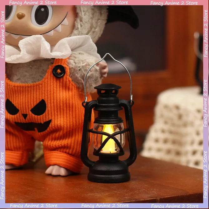 Halloween Pumpkin Labubu Doll Clothes Outfit With Light Decoration Ghosts Tarot Halloween Costumes Decoration for 15/17cm Doll