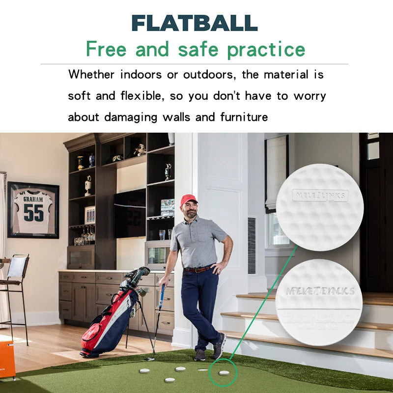 Flat Golf Balls Swing Trainer Flat Golf Training Balls Lightweight Durable Indoor Outdoor Beginners Swing Golf Practice Ball