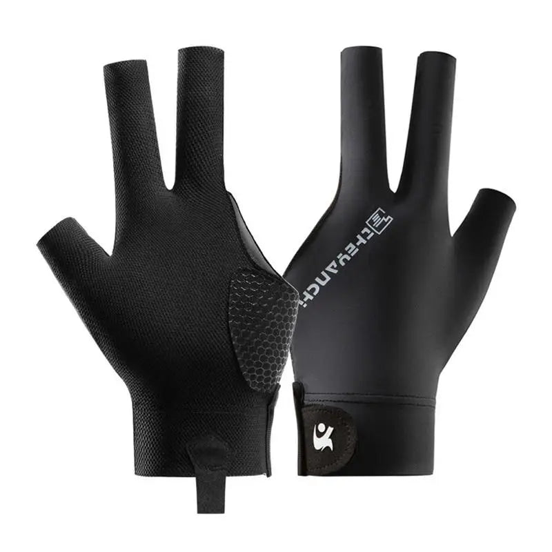 Billiards Glove Left Hand Three Finger Snooker Billiard Glove Non Slip Stickers Elasticity Billiard Training Gloves Accessories