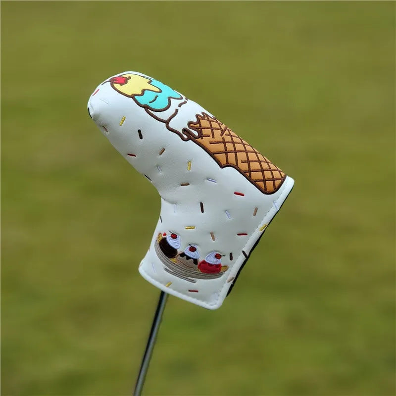 Ice Cream Design Golf Club #1 #3 #5 Wood Headcovers Driver Fairway Woods Cover PU Leather Head Covers