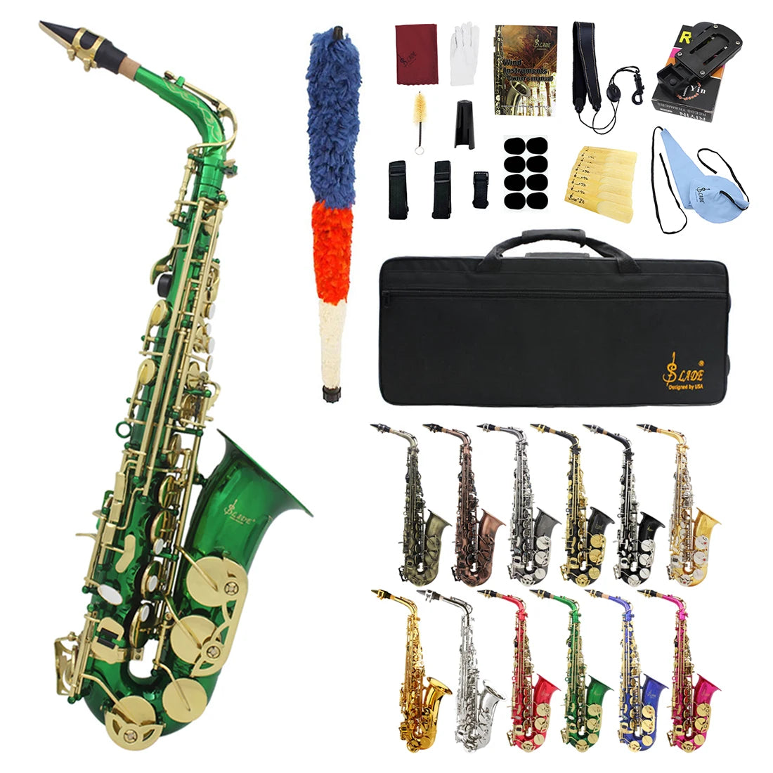 SLADE Eb Alto Saxophone High Quality Brass Body Saxophone Set Professional Woodwind Instruments With Case Reed Sax Accessory