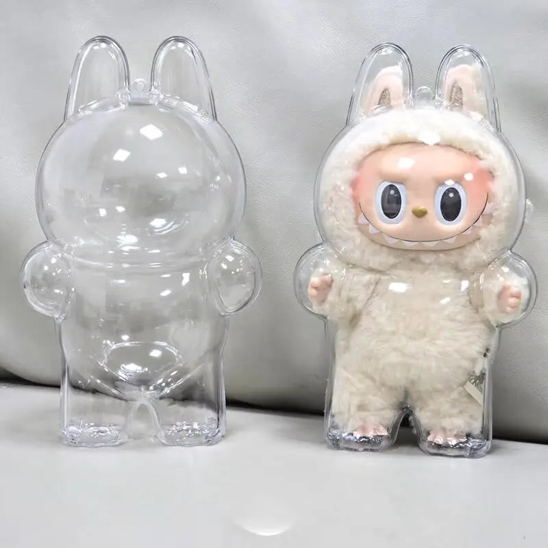 Labubu Protector Case Labubu V1V2V3 Suitable for Wearing Clothes Loose Less Crowded Protective Acrylic Storage Case Transparent