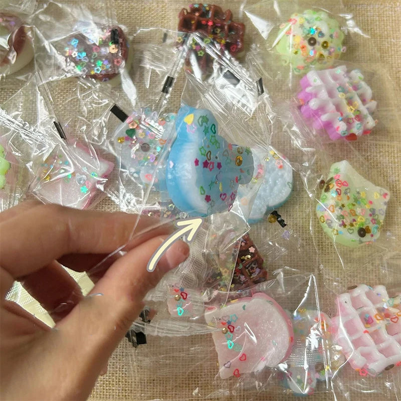 10pcs Mini Taba Squishy Donut Pinch Clidbe Toys Fluffy Cheesecake Biscuit Toast Waffle Ice Cream Fidget Toys Kids Birthday Gifts