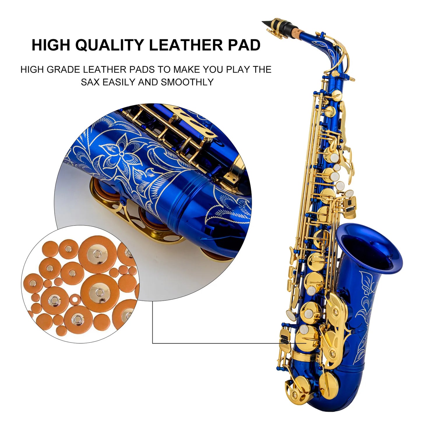 Alto Saxophone Wind Instrument E-Drop Children's Beginner Adult Professional Performance Grade Saxophone Full Set of Accessories