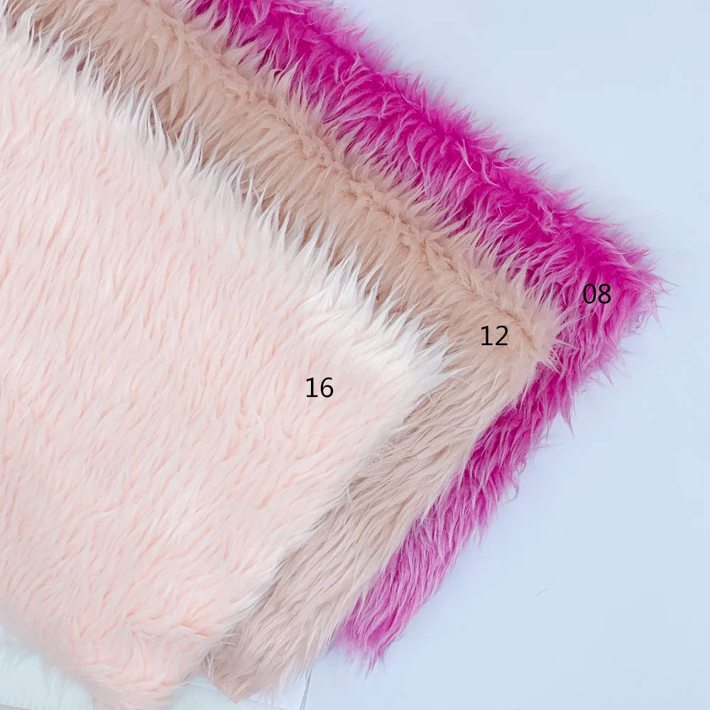 3cm Pile Length Artificial Plush Fox Fur Fabric for Making Cotton Doll Hair 40x45cm Falling Water Plush Fabric Sewing Material
