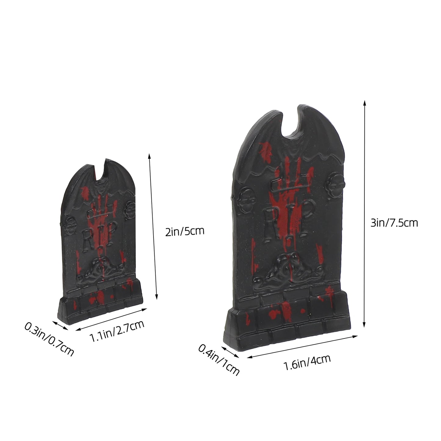10pcs Plastic Tombstone Model Ornament Mini Tombstones Gravestone Halloween Haunted House Layout Prop Halloween Party Decoration