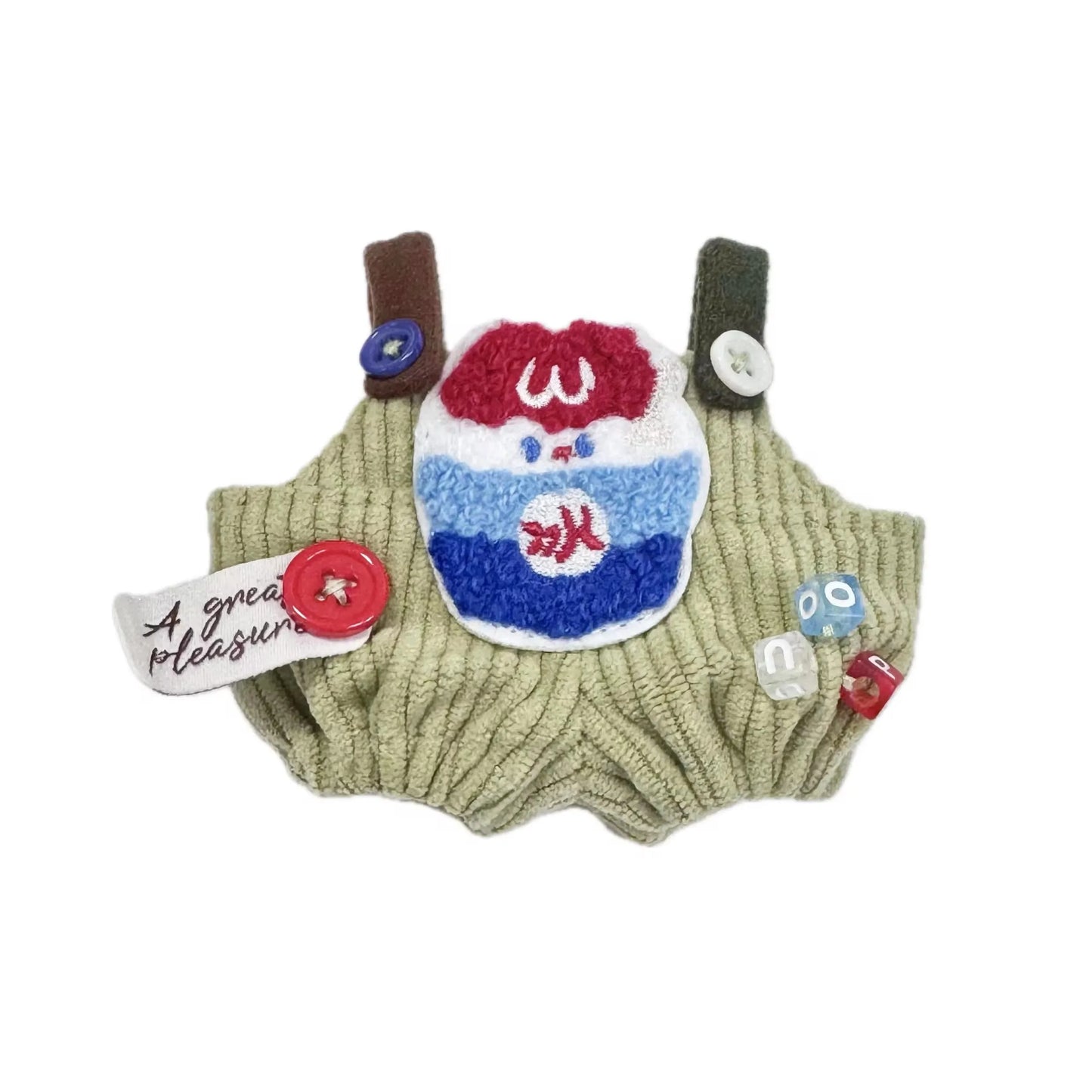 17cm Cute Mini Plush Doll'S Clothes Outfit Accessories Labubu Idol Dolls Donut Overalls Clothing DIY Kid Gift Strap Labubu Pants