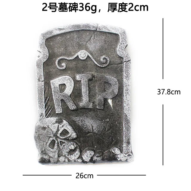 D2 4Pcs/Set Halloween Decoration Outdoor Graveyard Tombstones Halloween Decor Yard Signs Realistic Scary Skeleton RIP Gravestone