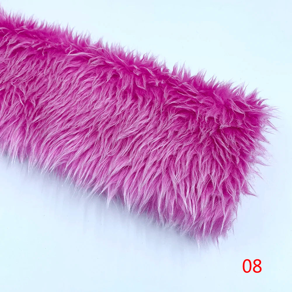 3cm Pile Length Artificial Plush Fox Fur Fabric for Making Cotton Doll Hair 40x45cm Falling Water Plush Fabric Sewing Material