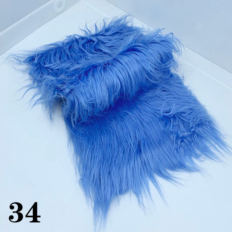 25x45cm Long Hair Faux Fur Fabric for DIY Dolls Hair Beard Craft Making Material Patchwork Garment Sewing Accessories