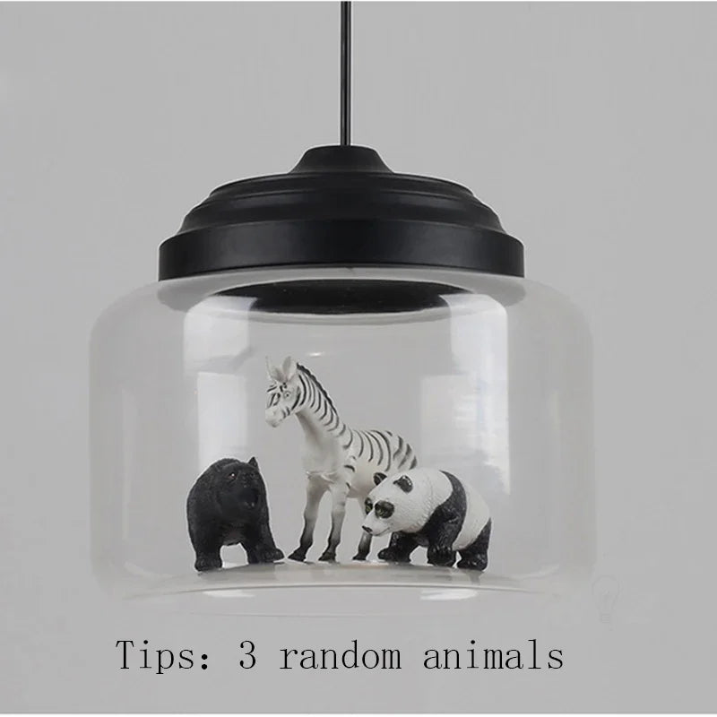 Nordic Cartoon Pendant Lights Led Lighting Cute Animal Hanging Lamps for Children Room Light Glass Lamp Bedroom Home Decor Gift