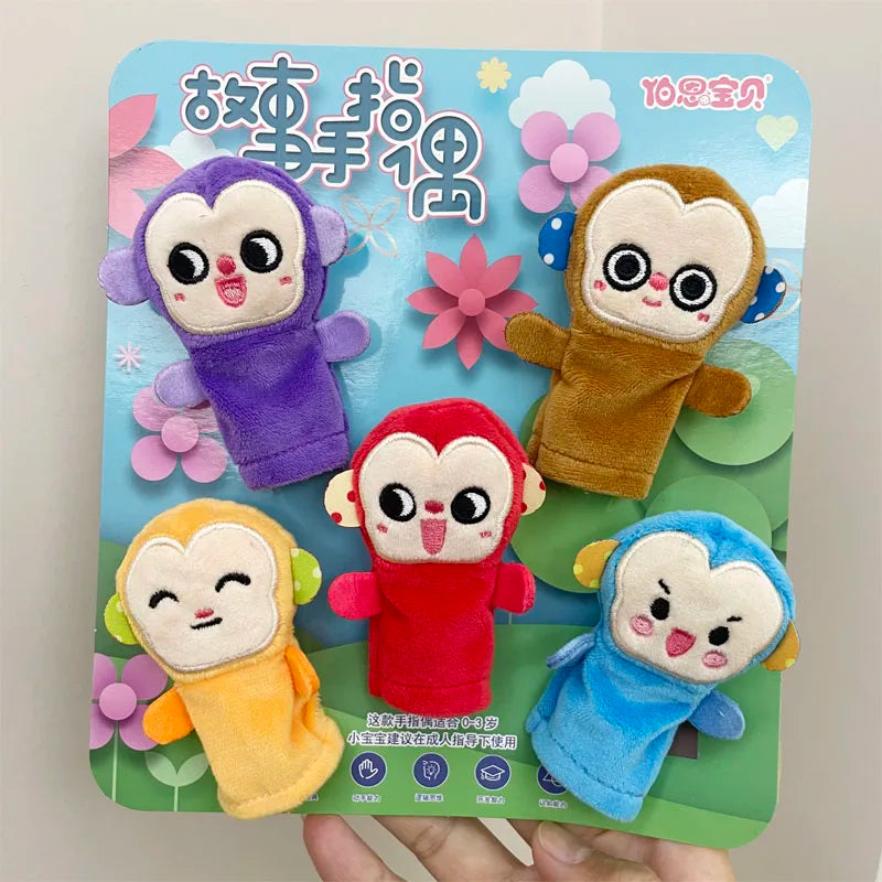Children Animal Education Dolls Baby Finger Plush Doll Baby Hand Finger Puppets Toy Teaching Aids Boys Girls Tell Story Material