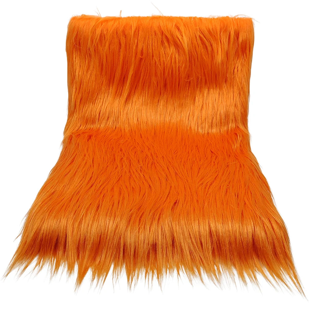 Fashion,9cm Hair Orange Imitate Lion Fur Fabric,Sewing Material,Diy Clothing Accessories,Christmas Decoration,Faux Fur Fabric