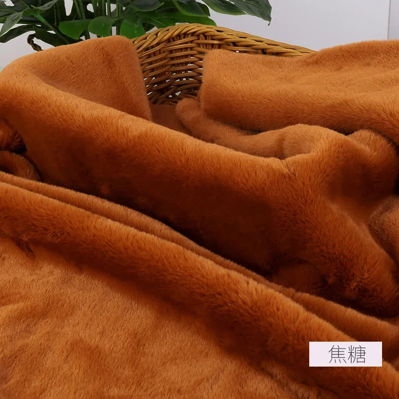 Imitation Rex Rabbit Plush Fabric by Meters for Needlework Clothes Toys Pillowcases Diy Sewing Soft Warm Thick Smooth Fur Cloth