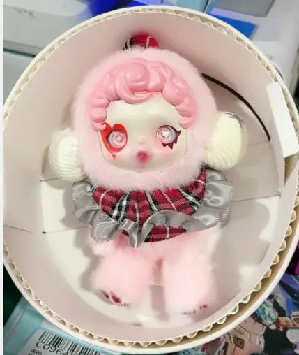In Stock Labubu Plush Toys SKULLPANDA Mokoko Zimomo Halloween Labubu Keychain Doll Christmas Gift Keyring Kids Toys Replica