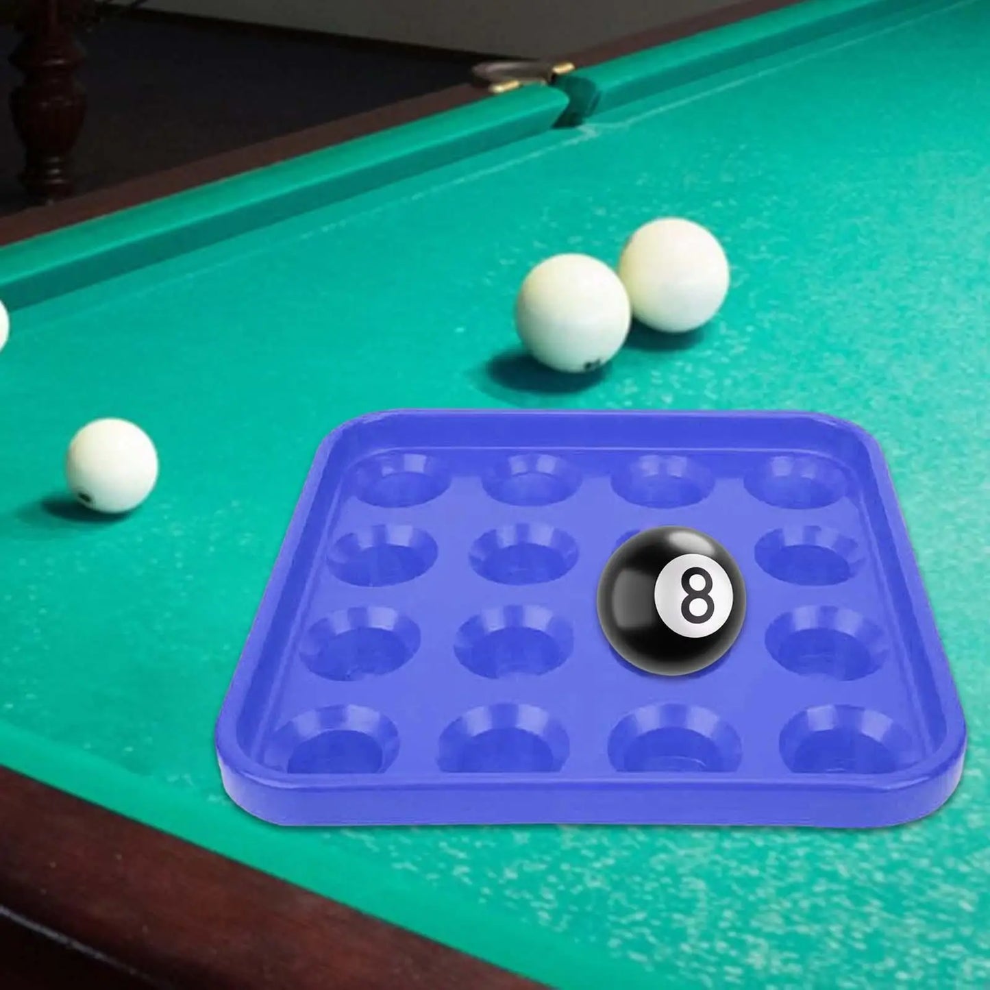 Billiard Ball Holder Tray Pool Accessory, 16 Holes Case, Snooker Pool Halls Game Room Portable Anti Drop Pool Ball Tray
