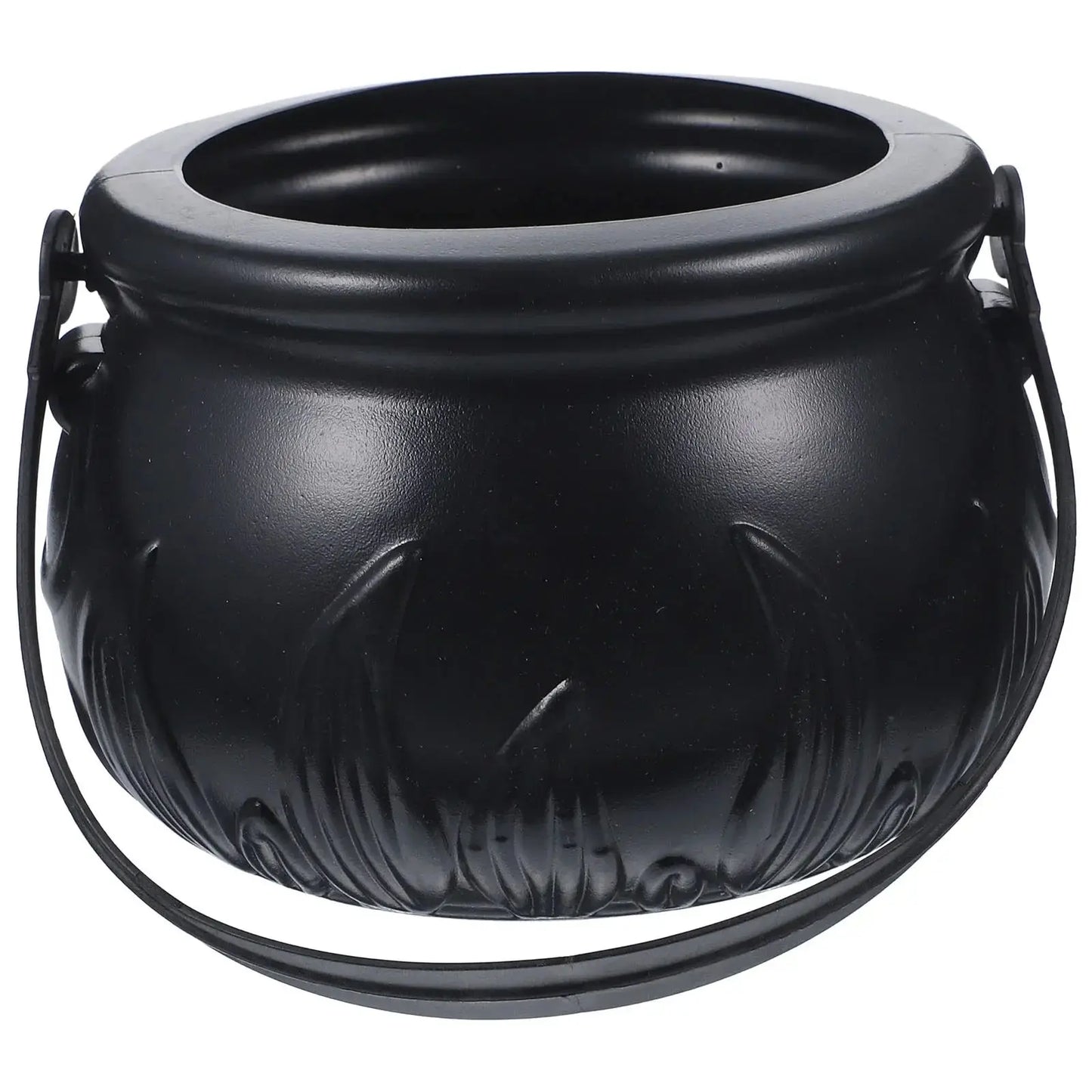 Candy Pot Halloween Flame Stripes Bucket Witch Basket Black Pot Kettle Trick Pumpkin Holder Goodie Photo Costume Decorate 