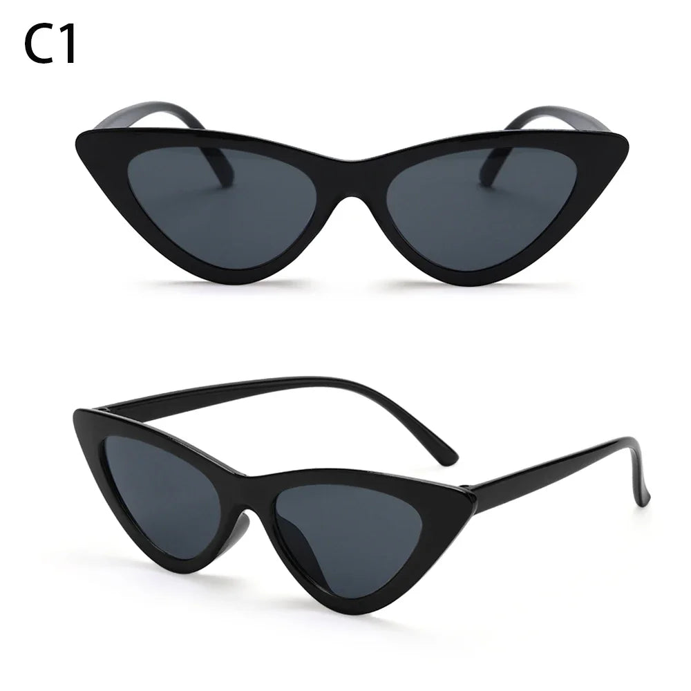 2023 Sexy Cat Eye Sunglasses Women Mirror Black Small Triangle Sun Glasses Female Lens Shades Eyewear Outdoor Driving Sunglasse