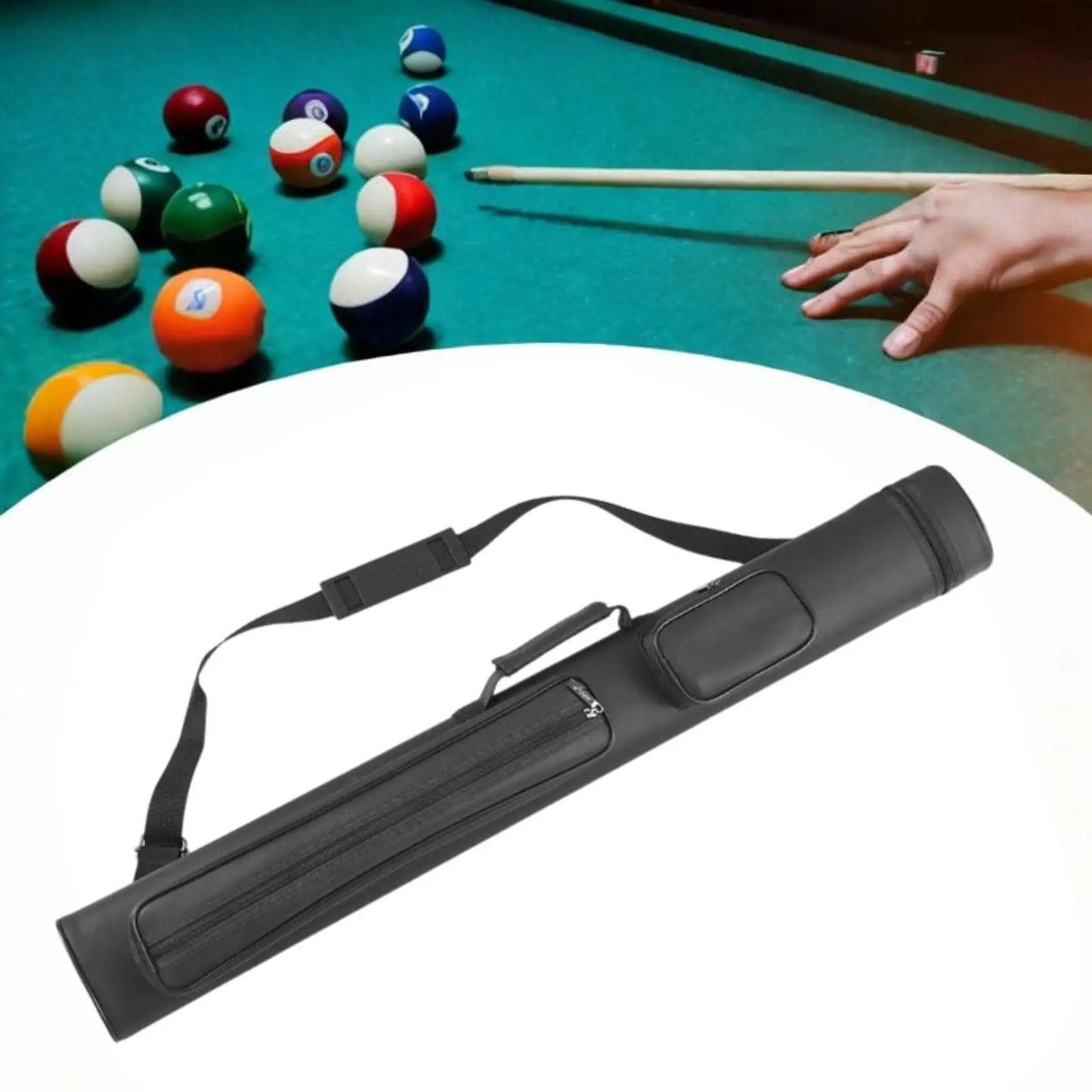 4 Holes Pool Cue Case Pouch Organizing Adjustable Shoulder Strap Equipment Protector Travel With Zipper Snooker Club Storage Box
