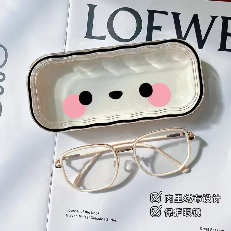 Hello Kitty Glasses Case Sanrio Storage Box Anime Kawaii Cartoon Transparent Wave Sunglasses Protective Case Gifts for Girls