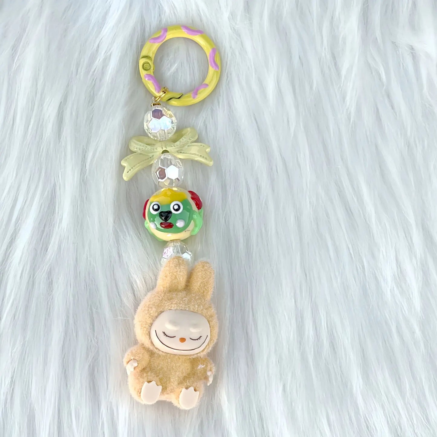 New Christmas Labubu Kawaii Particles Keychain Bag Cell Phone Charm Key Chain Christmas Gift