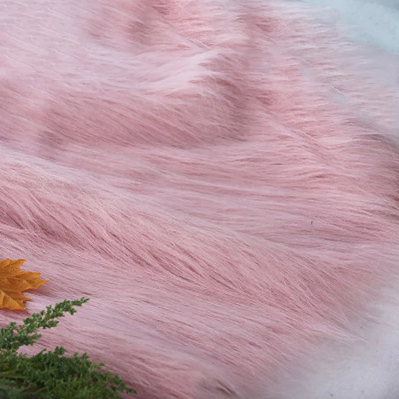 1 Meter Luxury Long Haired Faux Fur Fabric Pile Plush Fluffy Fabric for Display Photography Background Props Home Decor