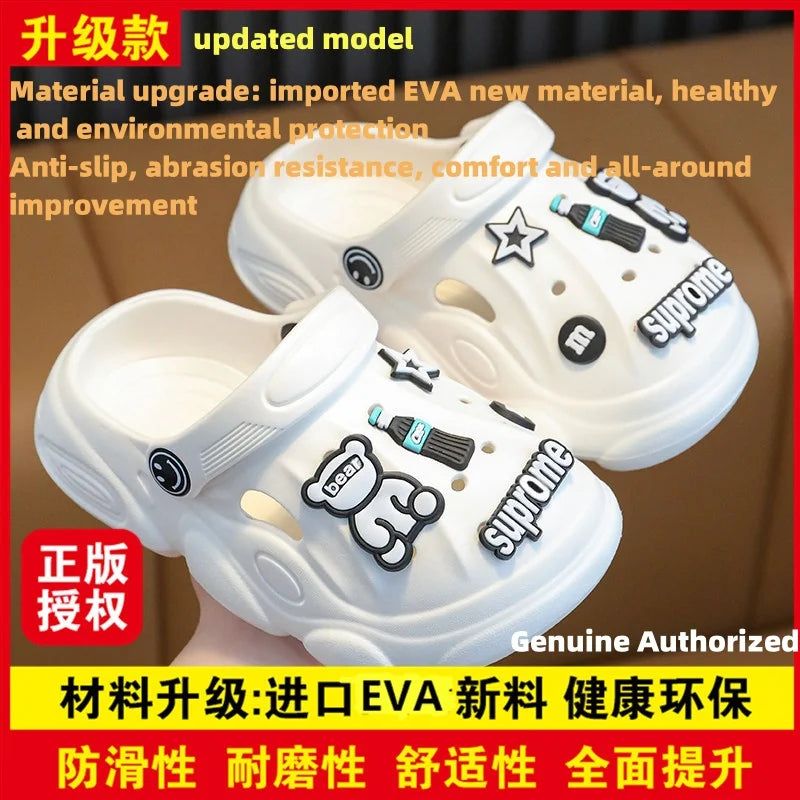 Infant Shoes Flip Flops for Children's Mules Baby Slippers Clogs Wear Hole Sole Kids Boys Sandals Summer Beach Platform Soft Diy