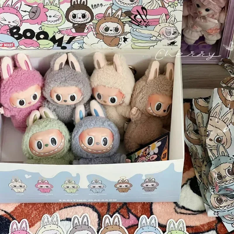 Labubu the Monsters Blind Box Cardiac Macarone Mysterious Surprise Box Guess Bag Figure Model Bag Keychain Gifts Toys