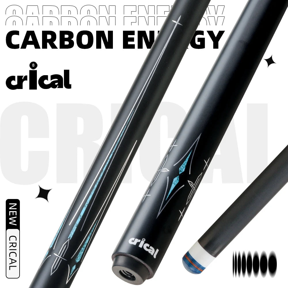CRICAL Carbon Fiber Pool Cue Stick Billiard Cue Sticks Professional Low Deflection Pool Sticks With 12.5mm Tip and Radial Joint