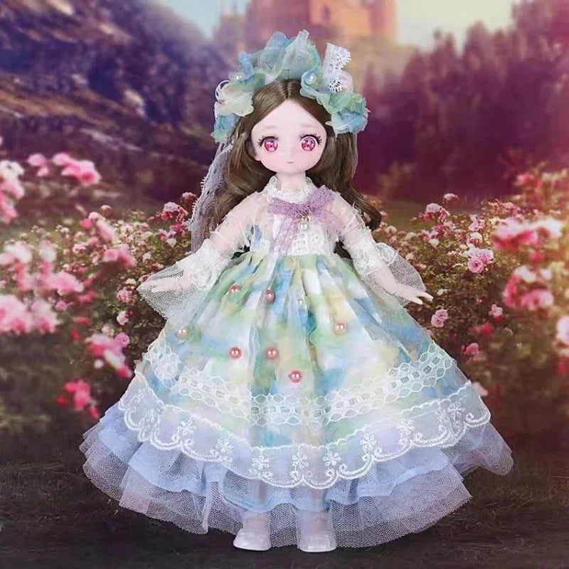 1/6 Bjd Dolls for Girls Hinged Doll 30 Cm With Clothes Blonde Brown Eyed Articulated Toys for Children Spherical Joint Playsets
