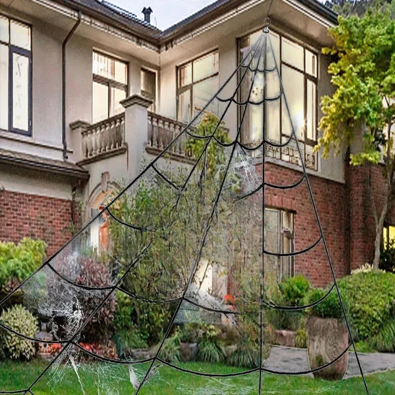 5m Halloween Spider Triangle Web Simulation Extra Large Plush Spider Net Ghost Festival Indoor and Outdoor Decoration Props