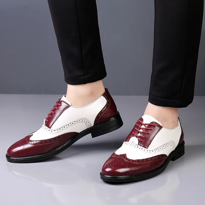Luxury Designer Patent Leather Shoes Men Pointed White Black Mixed Oxfords Wedding Dress Formal Footwear Zapatos Hombre