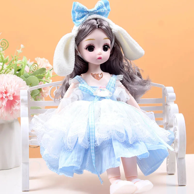 30cm New 1/6 Girl Princess Doll Set 23 Joints Movable 30cm Bjd Doll With Clothes Princess Dress Dolls Girls Birthday Gift Toys